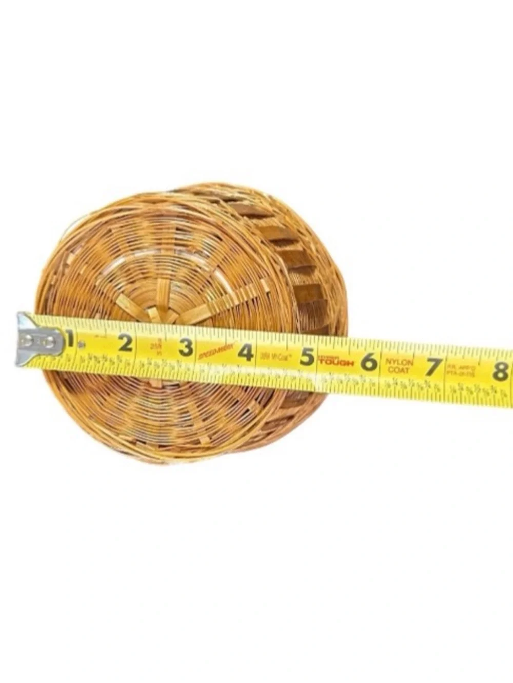 Vintage Mid Century 60 70s Hand Woven Tiger Bamboo Planter Plant Pot Tikki Boho